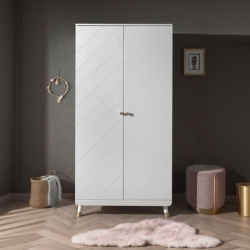 Armoire enfant 2 portes en bois blanc - AR2035