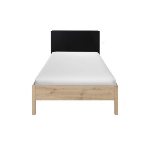 Lit enfant en bois imitation chêne clair et noir - LT5051