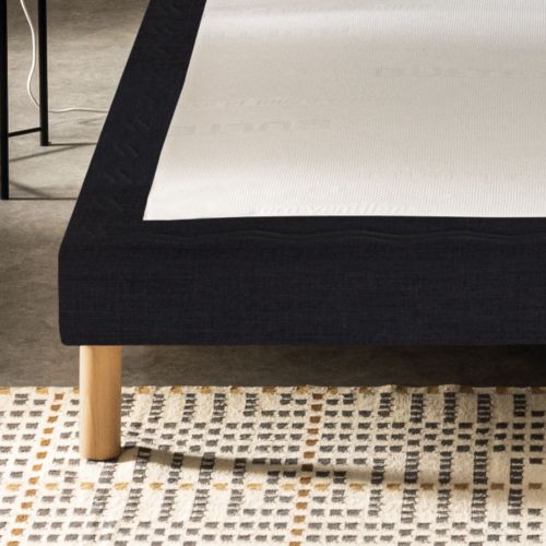 Matelas Bultex nano, mousse Bodysoft, coton et laine Ultimum, sommier Mediano gris fumé et pieds 120x190