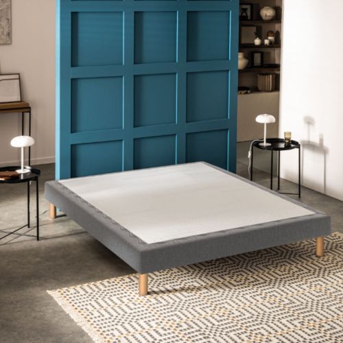 Sommier déco tapissier Mediano gris clair - Bultex 2x90x200