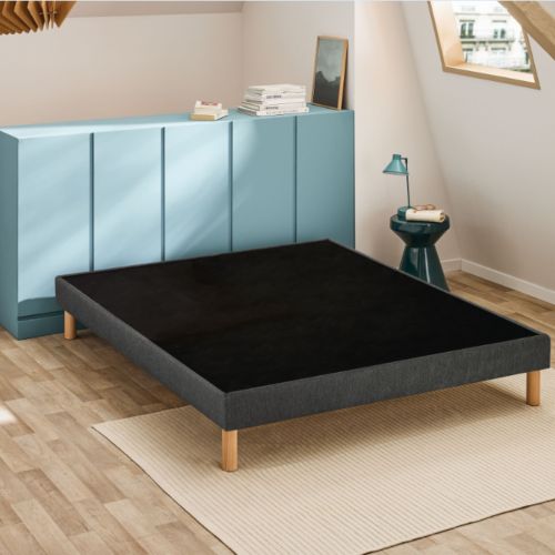 Sommier déco tapissier Unic gris - Bultex