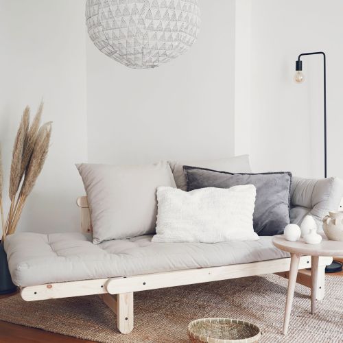 Banquette ajustable BEAT en pin massif naturel matelas inclus 75x200