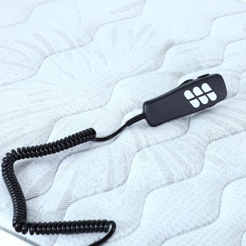 Sommier électrique de relaxation tout lattes tissu gris clair 80x200