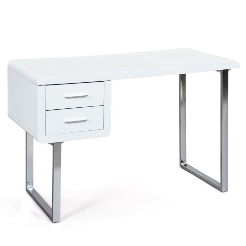 Bureau 2 tiroirs en bois blanc - BU12037