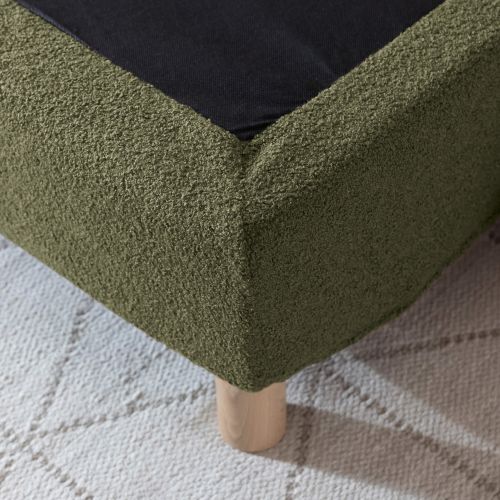 Cache-sommier bouclette intégral kaki 90x190