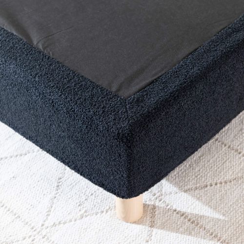 Cache-sommier bouclette intégral noir 140x190