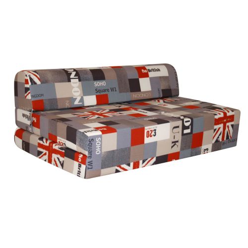 Chauffeuse convertible London deux places, vue d'angle en position canapé