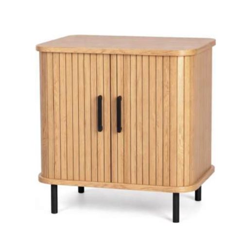 Chevet avec structure bois et métal, rangement compact idéal pour optimiser l'espace des petits appartements