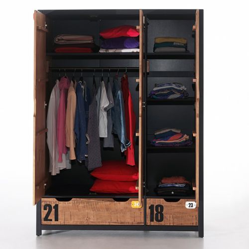 Armoire en Bois 3 Portes AM2000 (vue intérieur)