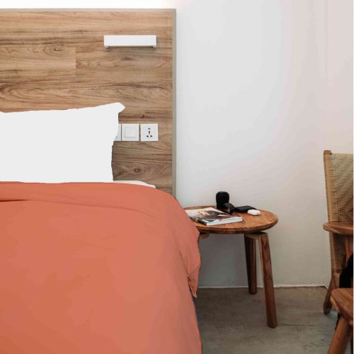 Housse de couette 100% coton corail 140x200 cm - Tradilinge