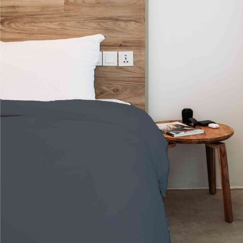 Housse de couette 100% coton anthracite - Tradilinge
