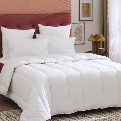 Pack couette hiver 550g 240x260 + 2 oreillers éco naturel moelleux 60x60