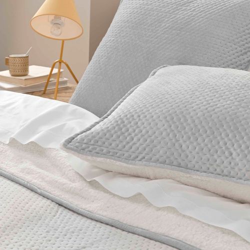 Couvre-lit velours relief/sherpa Mylene