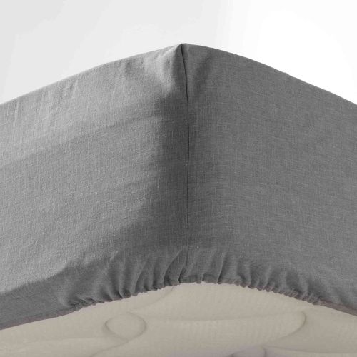 Drap housse polycoton Actually gris bonnet 30 cm