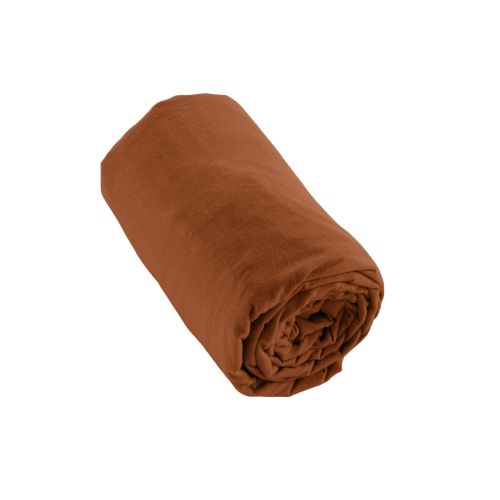 Drap housse flanelle orange