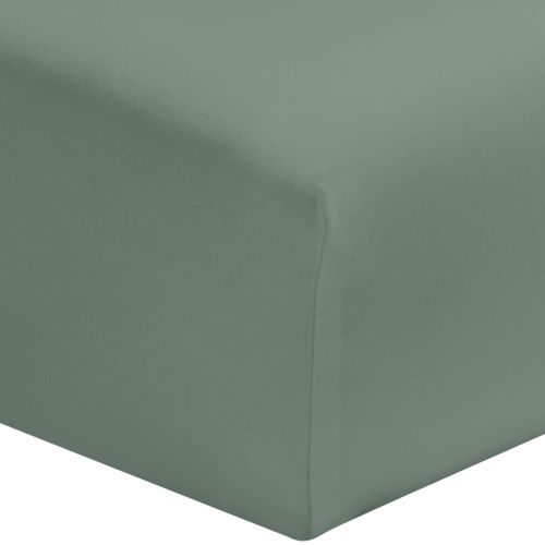 Drap housse vert de gris 100% coton bonnet 40 cm