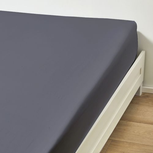 Drap housse Satin Gris Perle