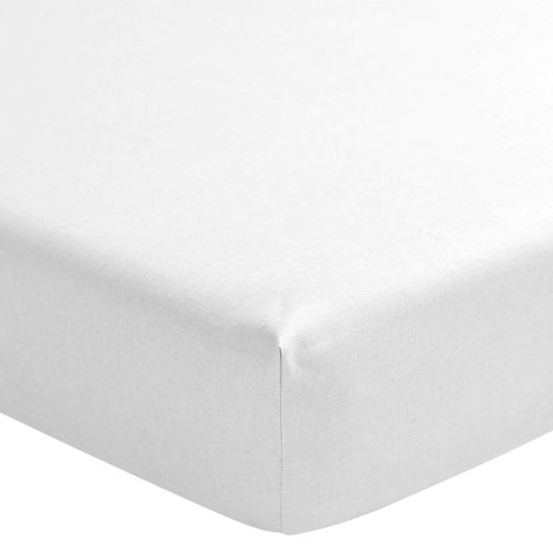 Bonnet 30 cm du drap housse en lin blanc, maintien optimal sur matelas épais