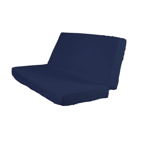 Drap housse bleu pour matelas clic-clac sur fond blanc bonnet 20 cm maintien parfait et facile à installer