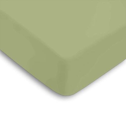 Drap housse percale sauge bonnet 30 cm