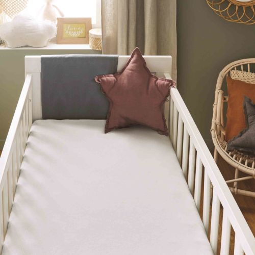 Drap housse bébé + alèse 2 en 1 coton imperméable blanc