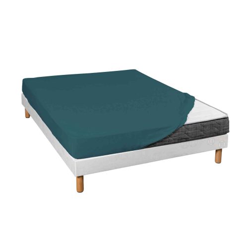 Drap housse jersey bleu canard bonnet 30 cm 70/80x190/200