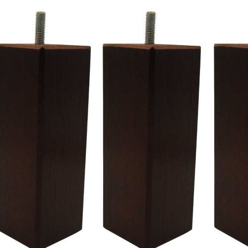 4 pieds carrés bois wengué 15 cm zoom