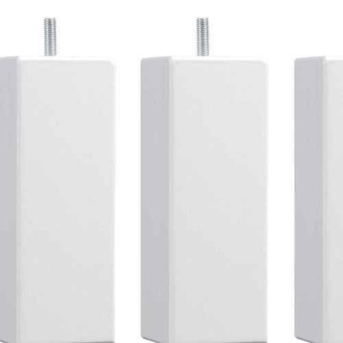 4 pieds carrés bois blanc 15 cm zoom