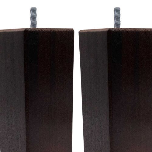 4 pieds carrés bois wengué 20 cm zoom
