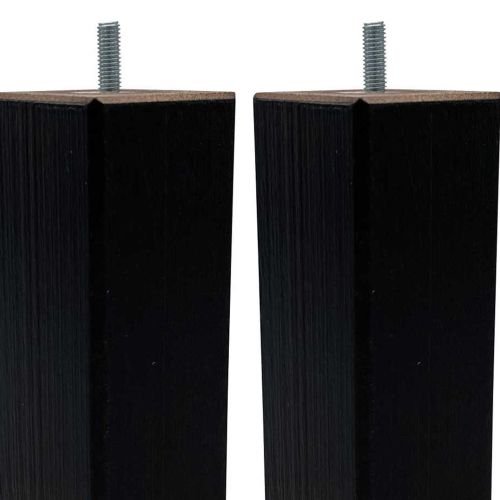 4 pieds carrés bois wengué 25 cm zoom
