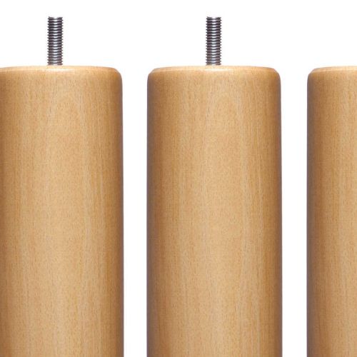 4 pieds cylindriques bois naturel