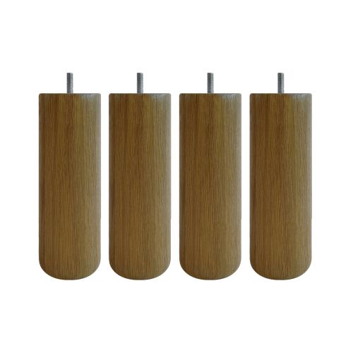 4 pieds cylindriques chêne massif 20 cm