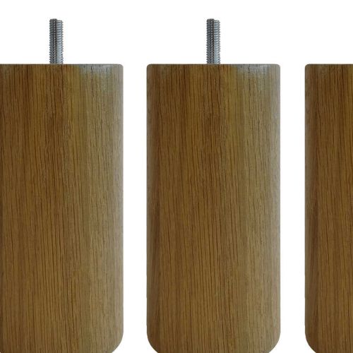 4 pieds cylindriques chêne massif 15 cm zoom