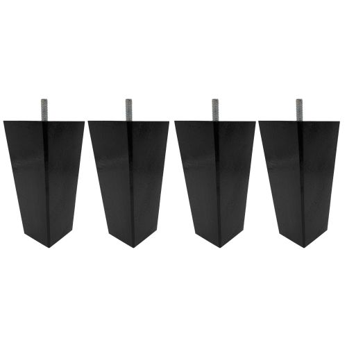 4 pieds fuseau tronqué bois 15 cm noir