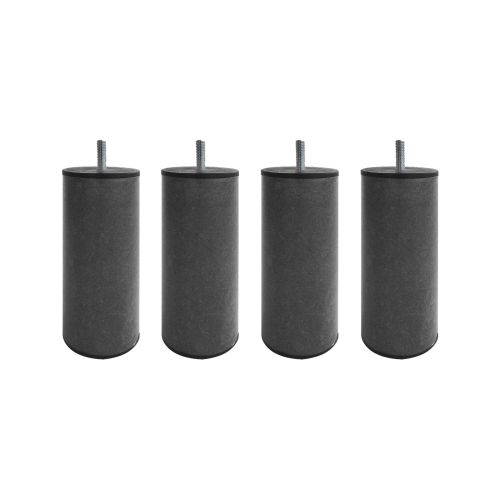 4 pieds cylindriques métal graphite 15 cm