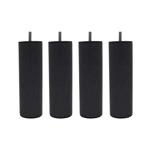 4 pieds cylindriques métal graphite 20 cm