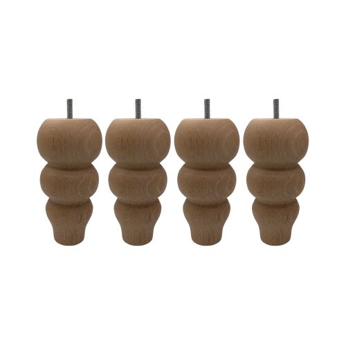 4 pieds Romantique bois 17 cm naturel
