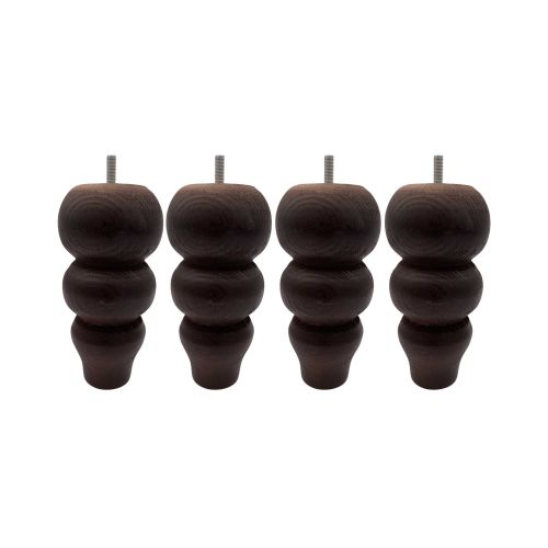 4 pieds Romantique bois 17 cm wengué