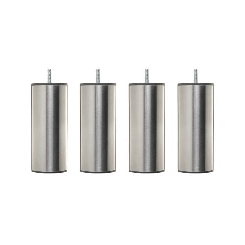 4 pieds cylindriques inox 15 cm