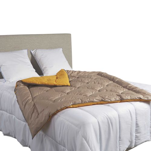 Édredon gonflant bicolore taupe-or Terre de Nuit ambiance