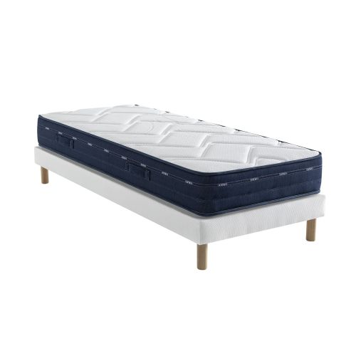 Ensemble matelas ressorts et mémoire de forme, sommier Lune et pieds Rêve 500 - SOMEO