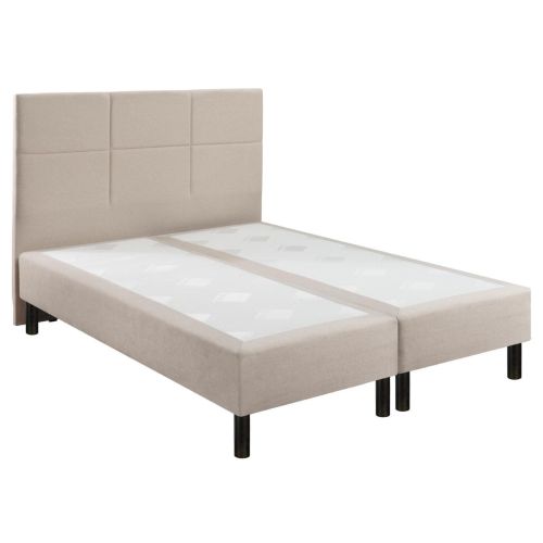 Sommier boxspring à ressorts déco chenillé lin 23 cm ENCHANTEUR 90x200