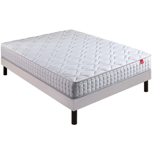 Ensemble matelas ferme ressorts + sommier tapissier + pieds - Distinct 3 - 2x80x200