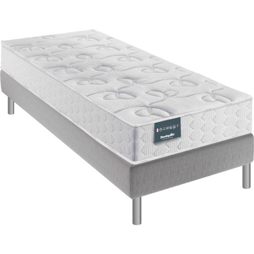 Ensemble Dunlopillo 100% latex 7 zones 20cm DAHLIA, matelas, sommier, pieds 90x190