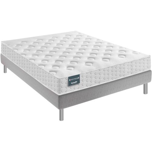 Ensemble Dunlopillo mousse mémoire Aérial® 21 cm NARCISSE, matelas, sommier, pieds 140x200