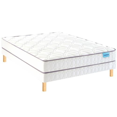 Ensemble Merinos matelas ressorts ensachés Morning Routine, sommier Twist et pieds