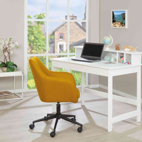 Bureau avec surmeuble en bois blanc - BU12034