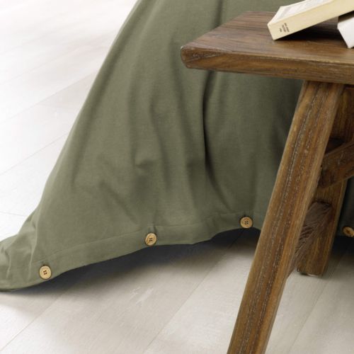 Parure de lit flanelle kaki