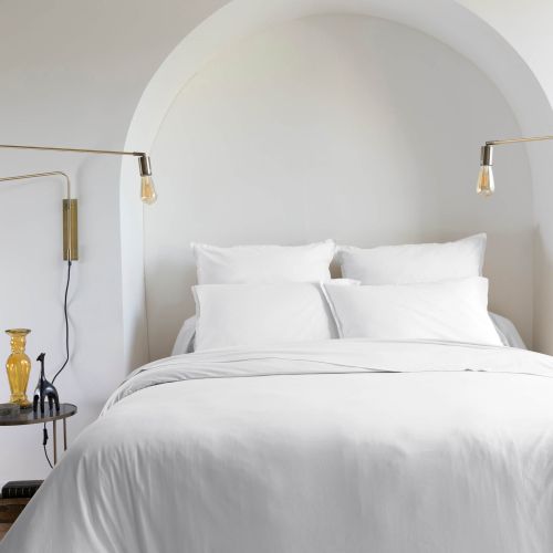 Housse de couette coton lavé - SOMEO 140x200 Blanc