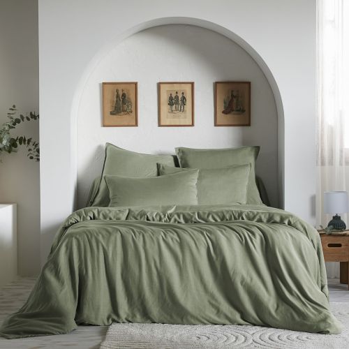 Housse de couette lyocell uni blush Terre de Nuit Lysandre vue ambiance